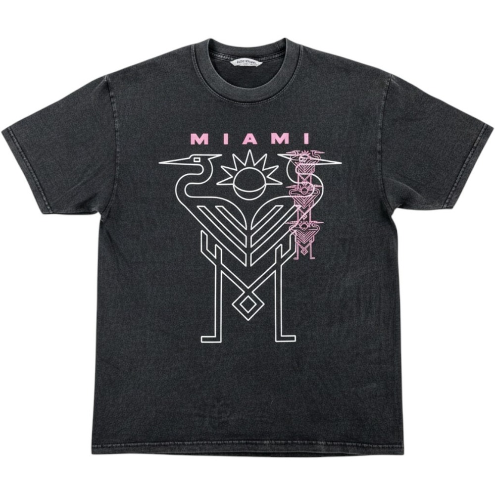 Mitchell & Ness MLS Miami Graphic Tee Shirt Mens Large Washed Black NEW